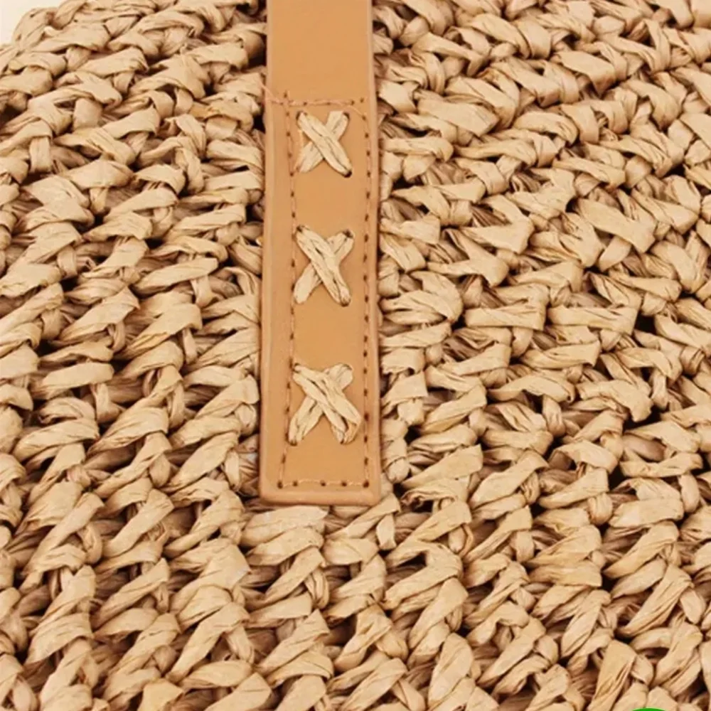 Straw Woven Tote Bag Double Handle